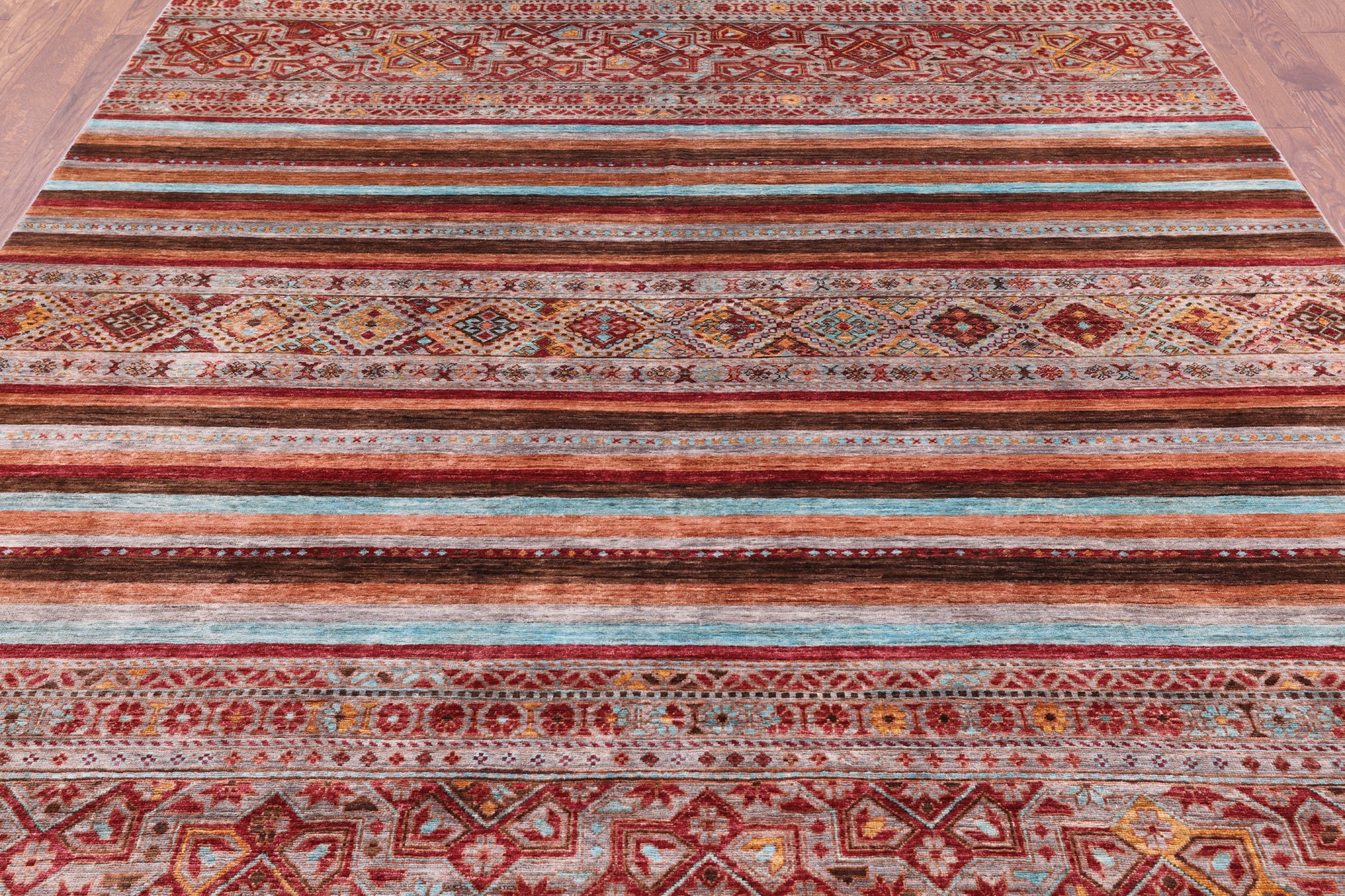Khorjin Persian Gabbeh Hand Knotted Wool Rug - 8' 2" X 9' 8" - Golden Nile