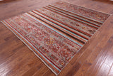 Khorjin Persian Gabbeh Hand Knotted Wool Rug - 8' 2" X 9' 8" - Golden Nile