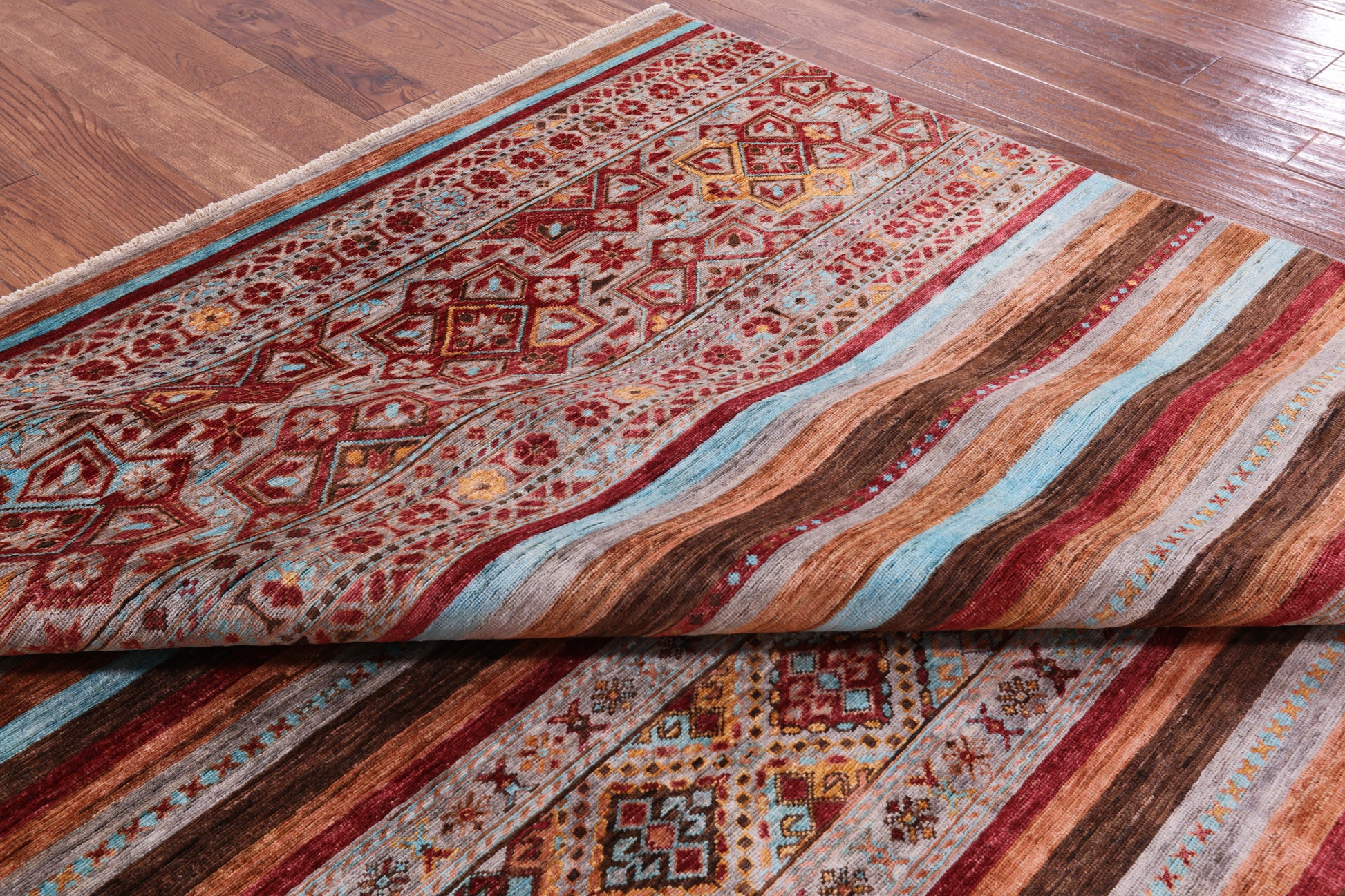 Khorjin Persian Gabbeh Hand Knotted Wool Rug - 8' 2" X 9' 8" - Golden Nile