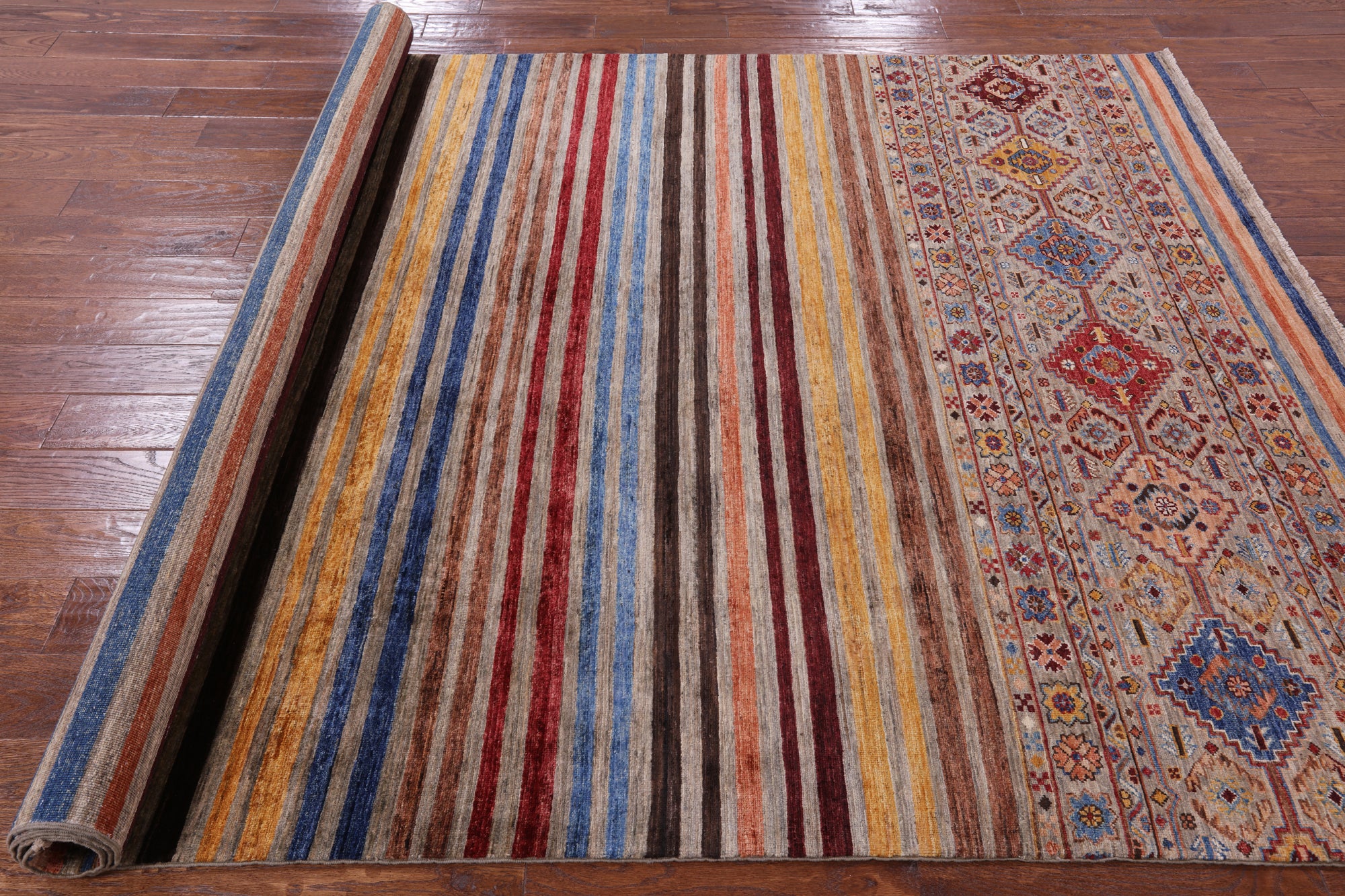 Khorjin Persian Gabbeh Handmade Wool Rug - 6' 6" X 9' 7" - Golden Nile