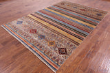 Khorjin Persian Gabbeh Handmade Wool Rug - 6' 6" X 9' 7" - Golden Nile