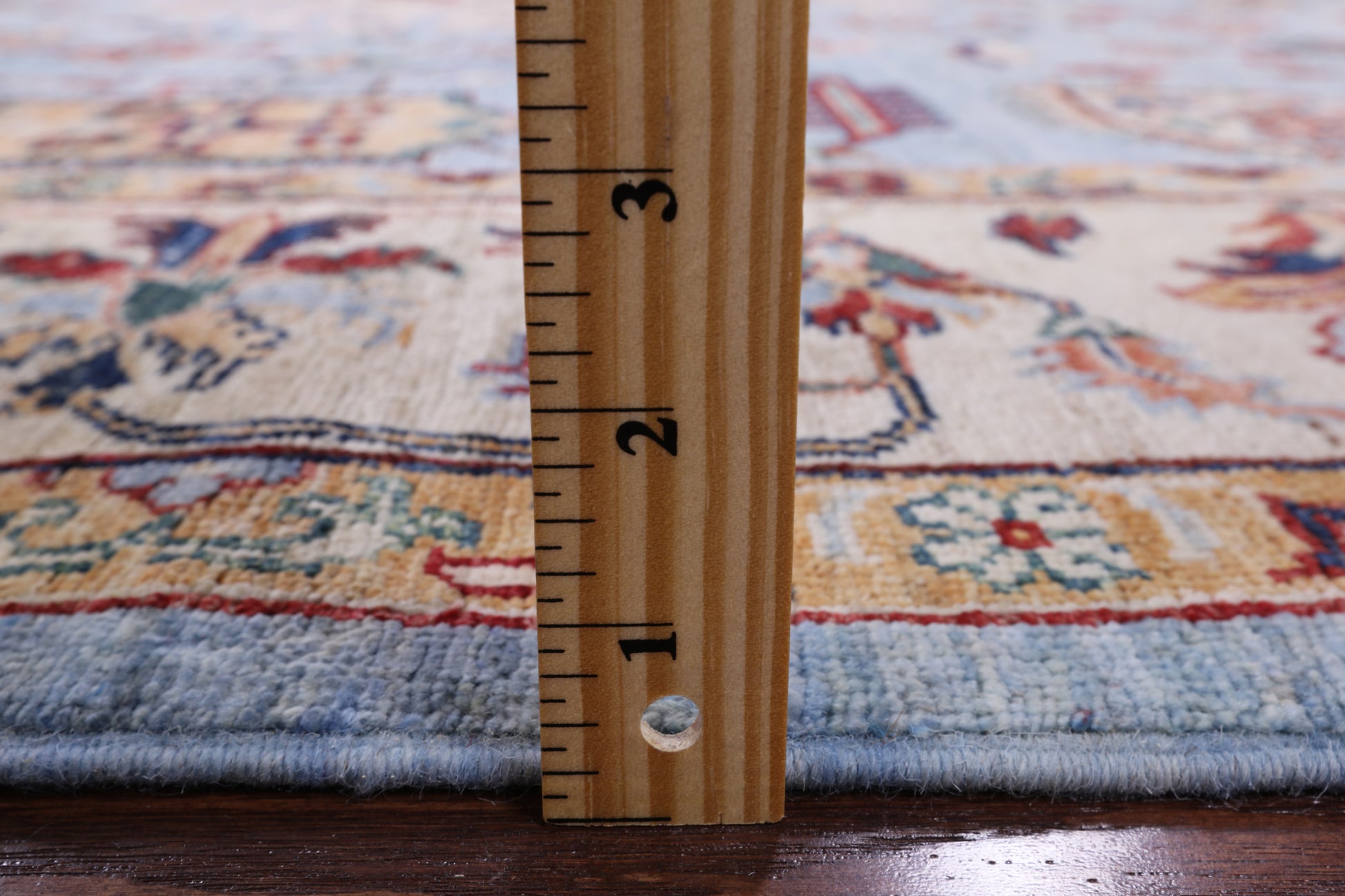 Blue Persian Fine Serapi Hand Knotted Wool Rug - 6' 10" X 9' 8" - Golden Nile
