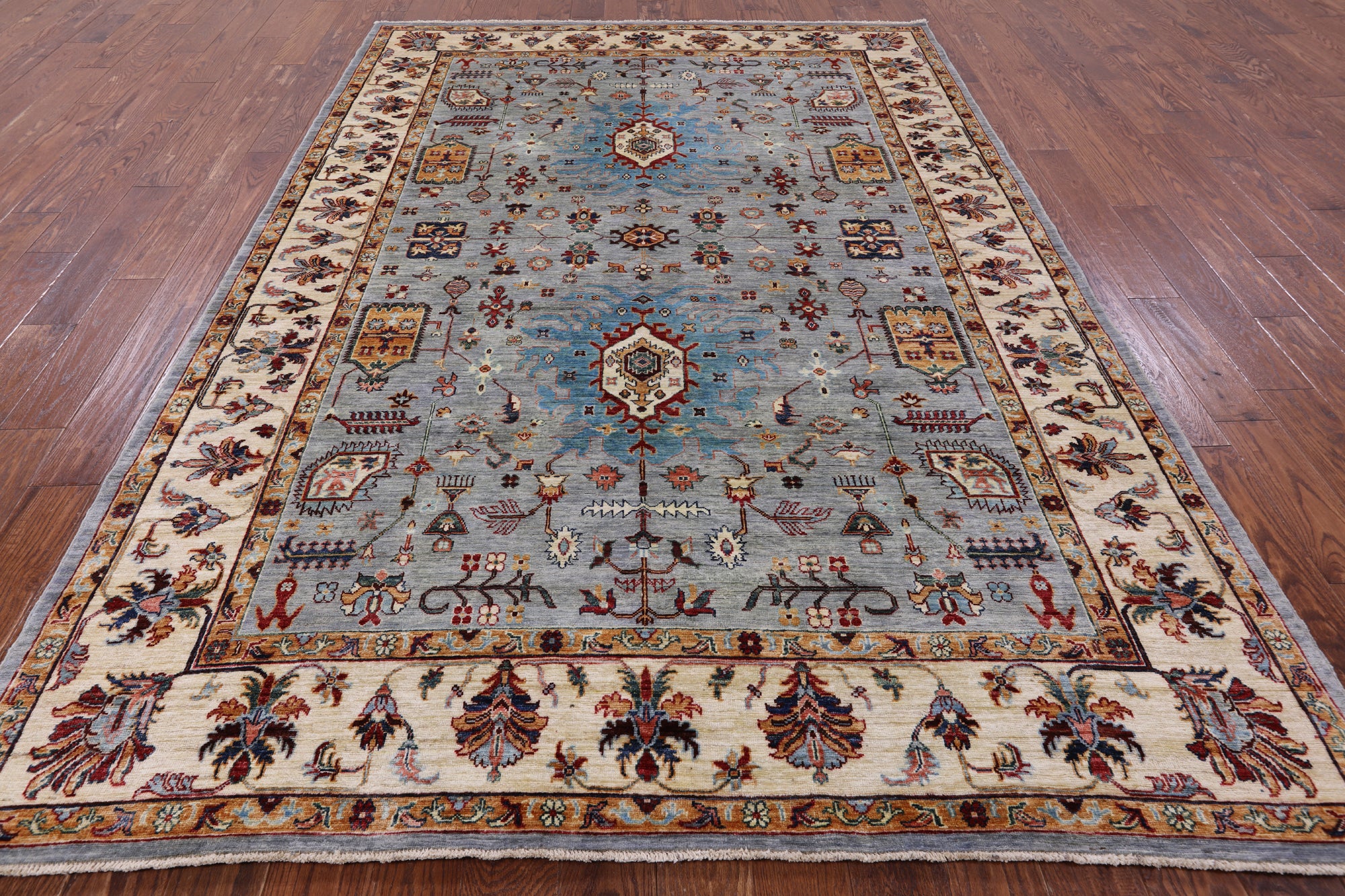 Persian Fine Serapi Hand Knotted Wool Rug - 6' 10" X 9' 10" - Golden Nile