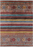 Khorjin Persian Gabbeh Hand Knotted Wool Rug - 6' 9" X 9' 7" - Golden Nile