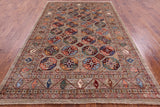 Turkmen Ersari Handmade Wool Rug - 6' 9" X 10' 2" - Golden Nile