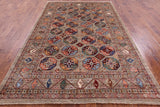 Turkmen Ersari Handmade Wool Rug - 6' 9" X 10' 2" - Golden Nile