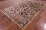 Turkmen Ersari Handmade Wool Rug - 6' 9" X 10' 2" - Golden Nile
