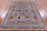Peshawar Handmade Wool Rug - 5' 9" X 8' 0" - Golden Nile