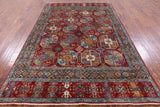 Turkmen Ersari Hand Knotted Wool Rug - 5' 7" X 7' 6" - Golden Nile