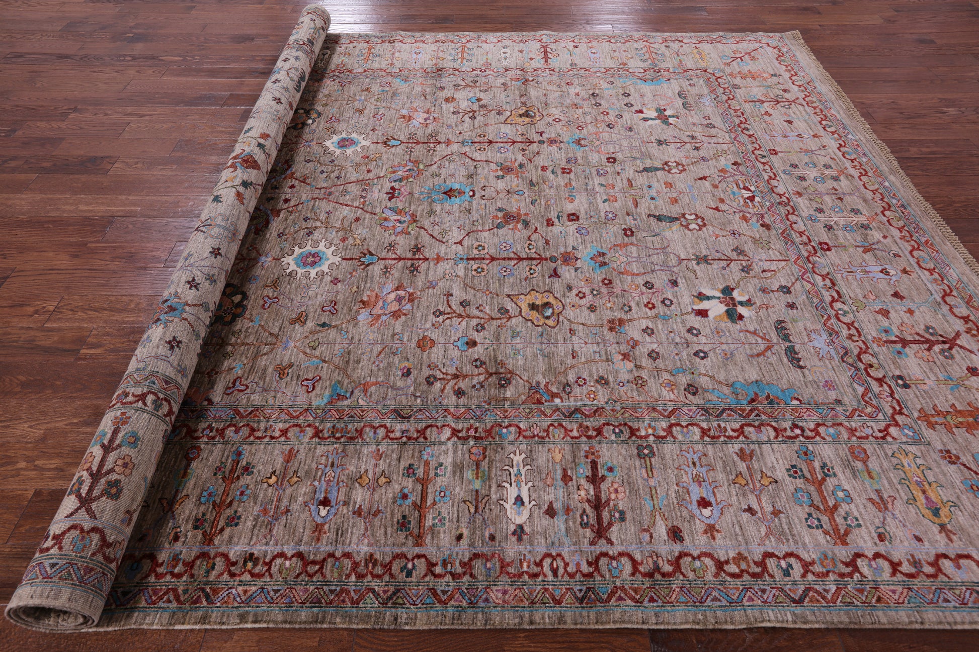 Peshawar Hand Knotted Wool Rug - 9' 4" X 12' 0" - Golden Nile