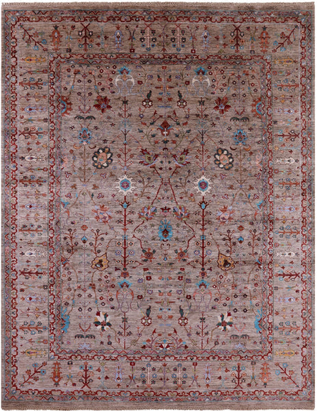 Peshawar Hand Knotted Wool Rug - 9' 4" X 12' 0" - Golden Nile