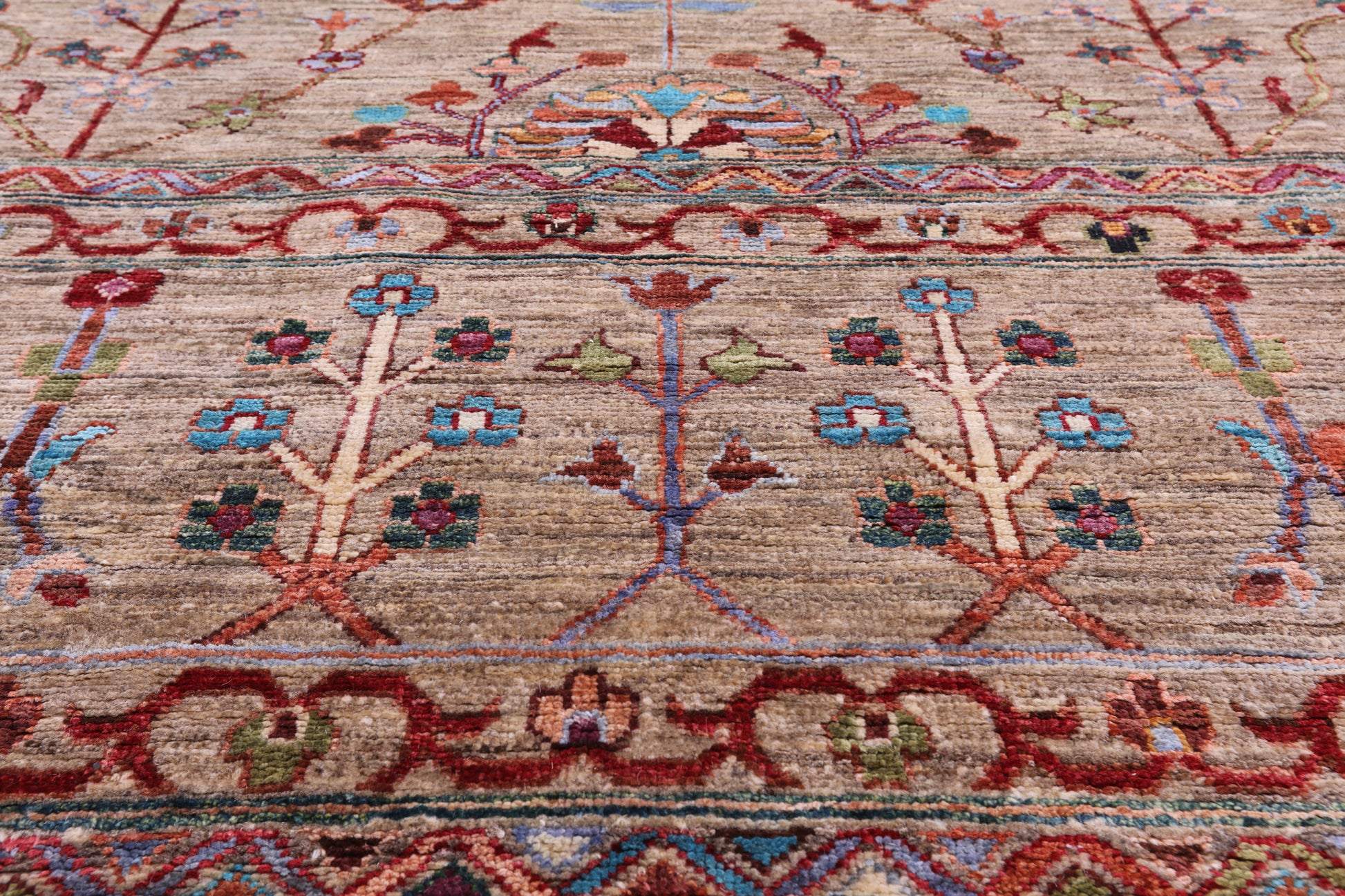 Peshawar Hand Knotted Wool Rug - 9' 4" X 12' 0" - Golden Nile