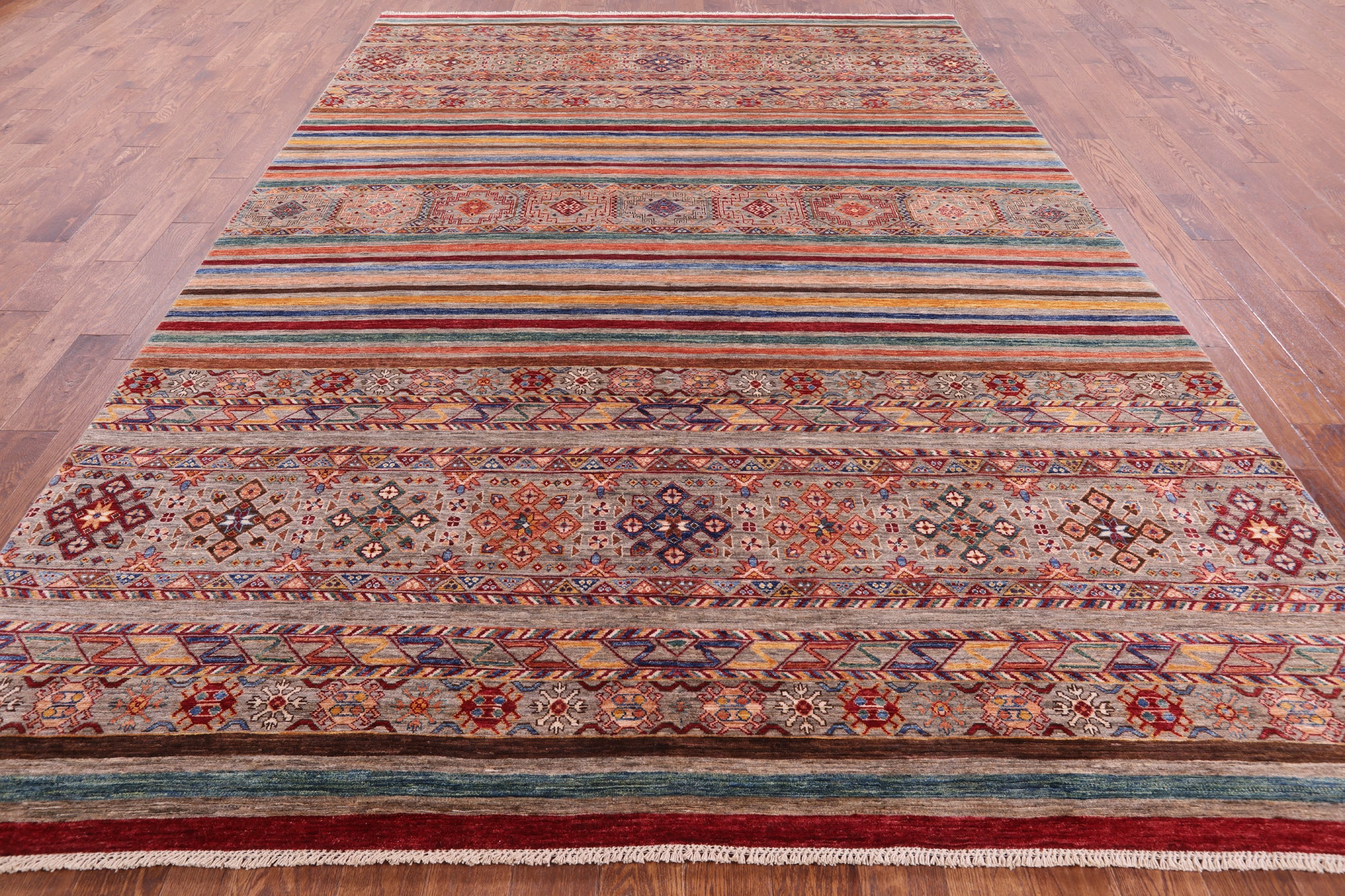 Khorjin Persian Gabbeh Hand Knotted Wool Rug - 8' 9" X 12' 1" - Golden Nile