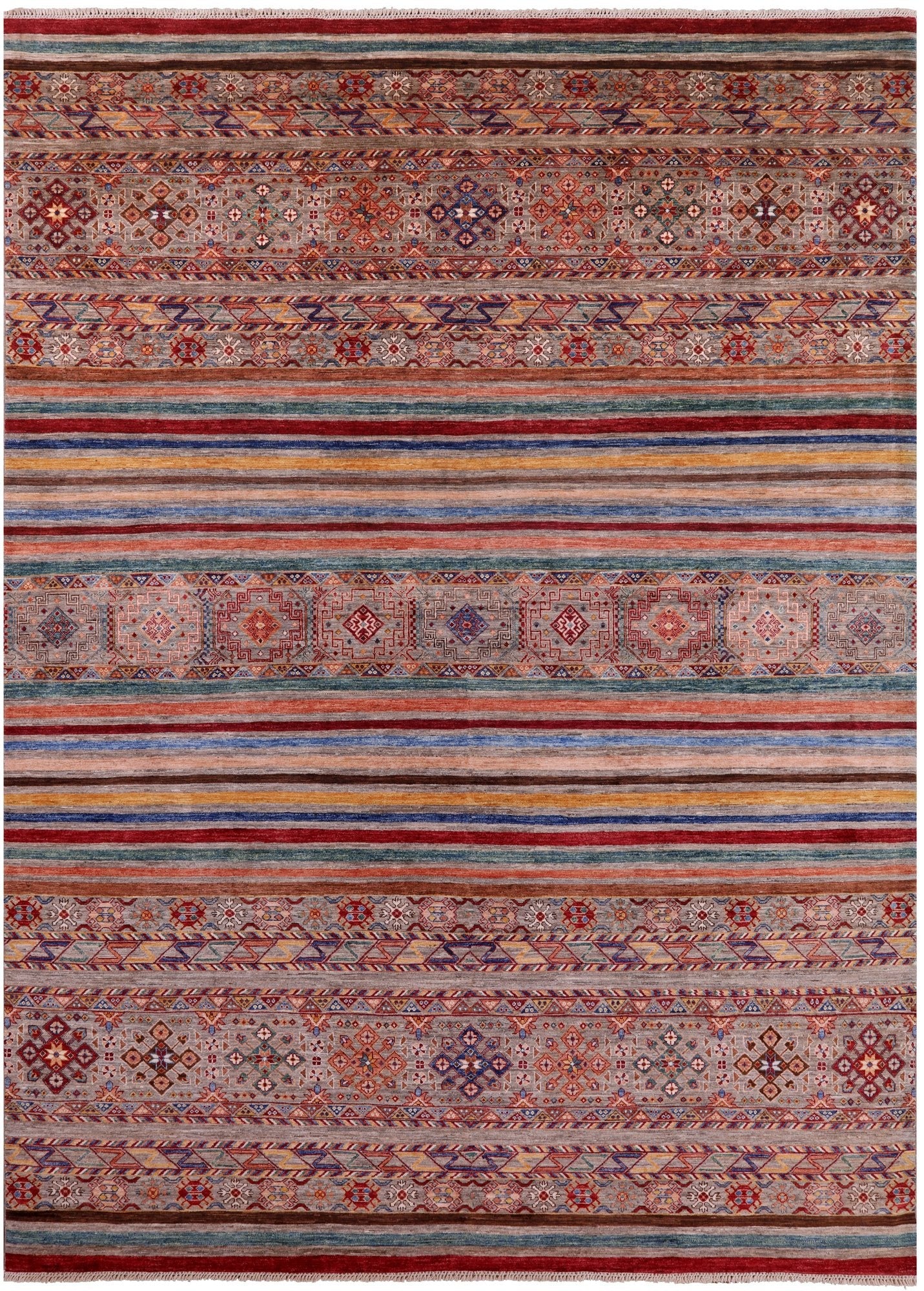 Khorjin Persian Gabbeh Hand Knotted Wool Rug - 8' 9" X 12' 1" - Golden Nile