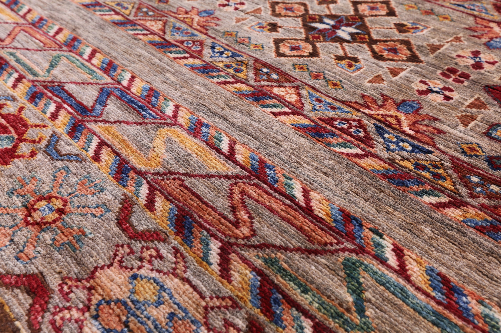 Khorjin Persian Gabbeh Hand Knotted Wool Rug - 8' 9" X 12' 1" - Golden Nile