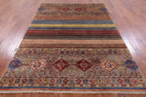 Khorjin Persian Gabbeh Hand Knotted Wool Rug - 5' 5" X 7' 8" - Golden Nile