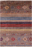 Khorjin Persian Gabbeh Handmade Wool Rug - 5' 6" X 7' 10" - Golden Nile