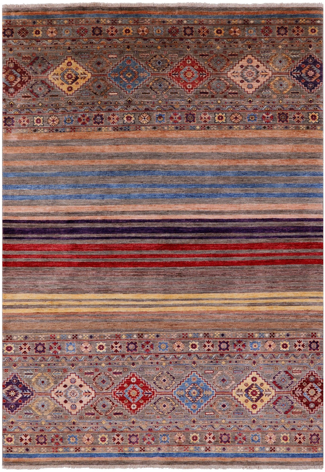 Khorjin Persian Gabbeh Handmade Wool Rug - 5' 6" X 7' 10" - Golden Nile