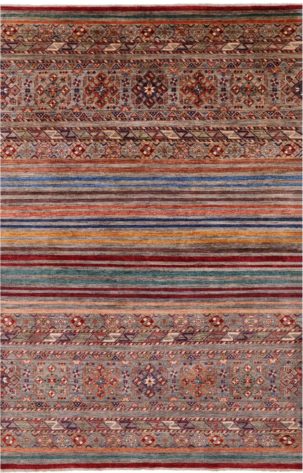 Khorjin Persian Gabbeh Handmade Wool Rug - 5' 7" X 8' 5" - Golden Nile