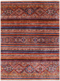 Khorjin Persian Gabbeh Handmade Wool Rug - 5' 9" X 7' 7" - Golden Nile