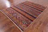 Khorjin Persian Gabbeh Handmade Wool Rug - 5' 9" X 7' 7" - Golden Nile