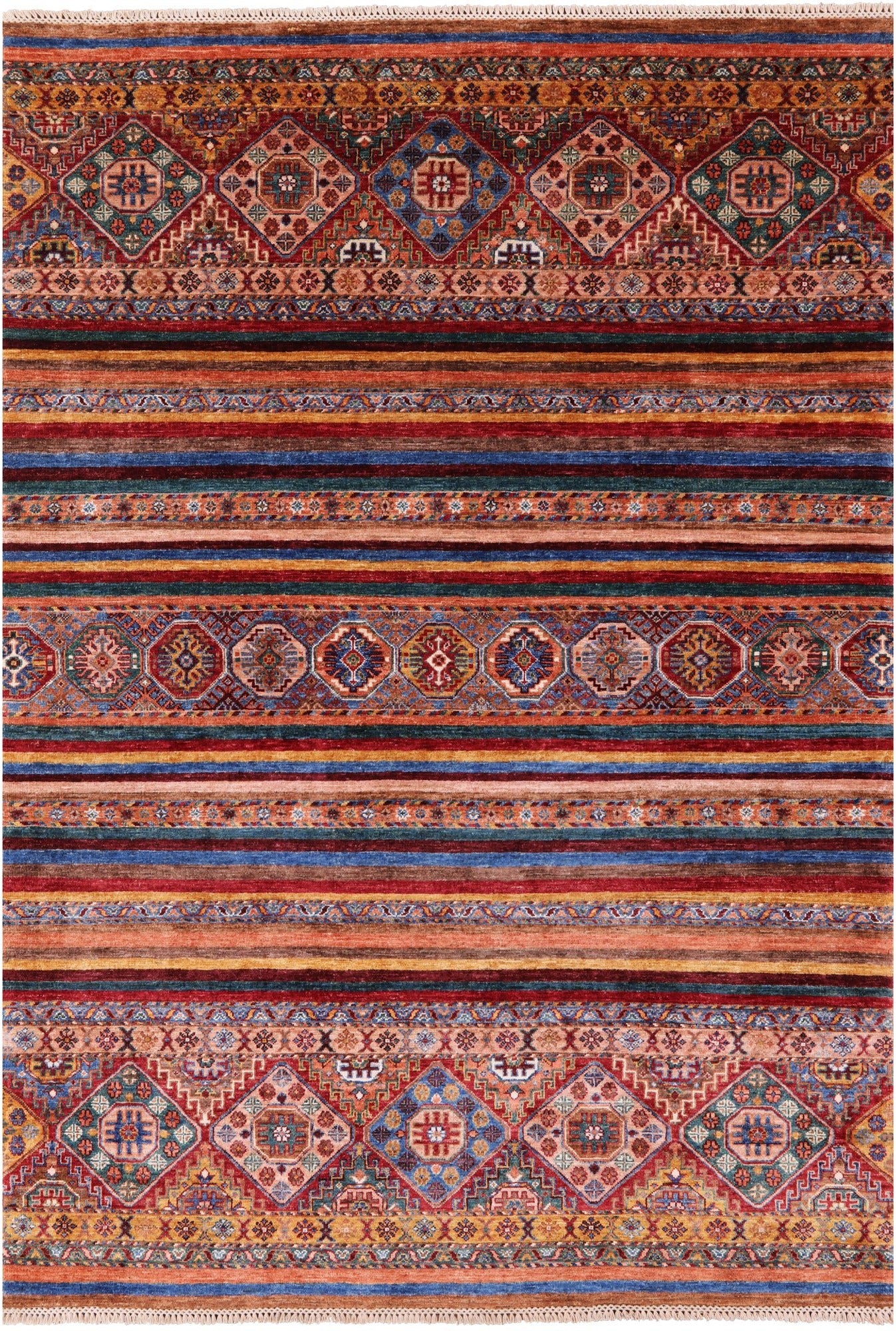 Khorjin Persian Gabbeh Handmade Wool Rug - 5' 7" X 7' 10" - Golden Nile