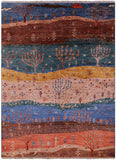 Persian Tribal Gabbeh Handmade Wool Rug - 5' 9" X 7' 10" - Golden Nile