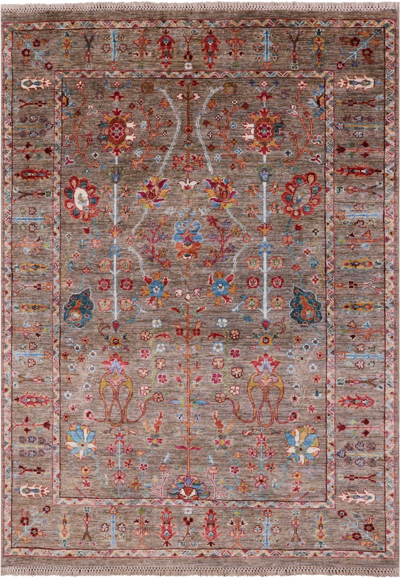 Peshawar Handmade Wool Rug - 4' 11" X 7' 1" - Golden Nile