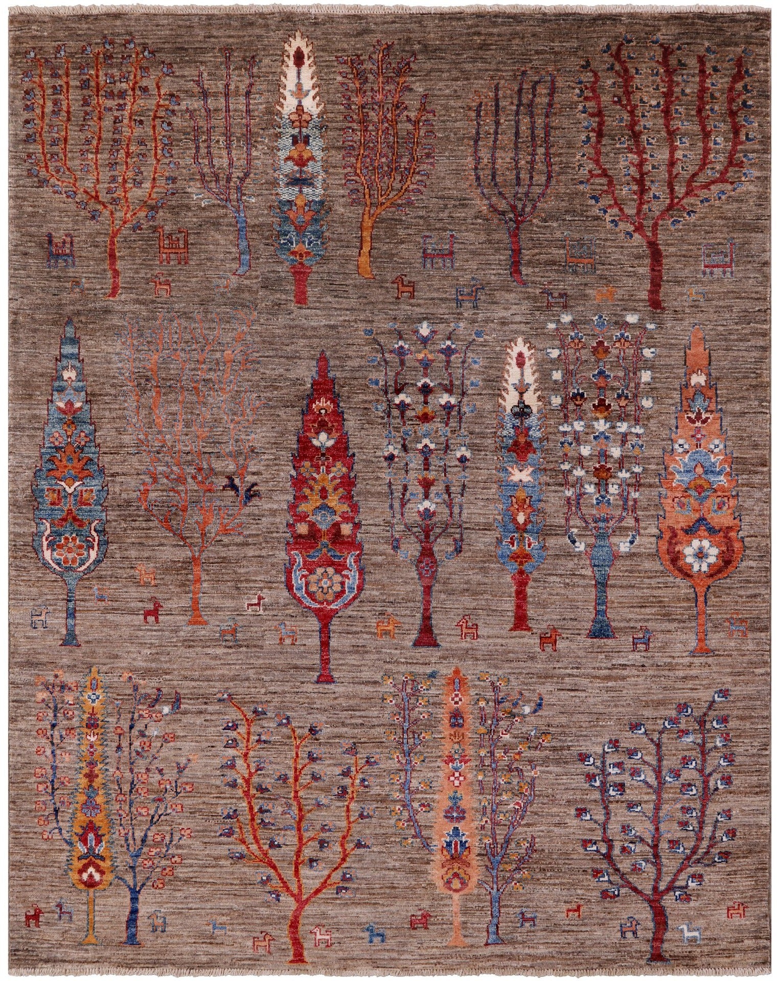 Tribal Gabbeh Handmade Wool Rug - 4' 10" X 6' 3" - Golden Nile