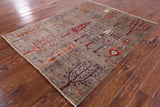 Tribal Gabbeh Handmade Wool Rug - 4' 10" X 6' 3" - Golden Nile