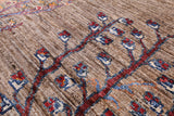 Tribal Gabbeh Handmade Wool Rug - 4' 10" X 6' 3" - Golden Nile