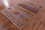 Khorjin Persian Gabbeh Hand Knotted Wool Rug - 4' 10" X 7' 0" - Golden Nile