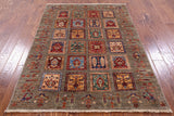 Tribal Gabbeh Hand Knotted Wool Rug - 4' 4" X 5' 10" - Golden Nile