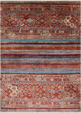 Khorjin Persian Gabbeh Hand Knotted Wool Rug - 3' 10" X 5' 6" - Golden Nile