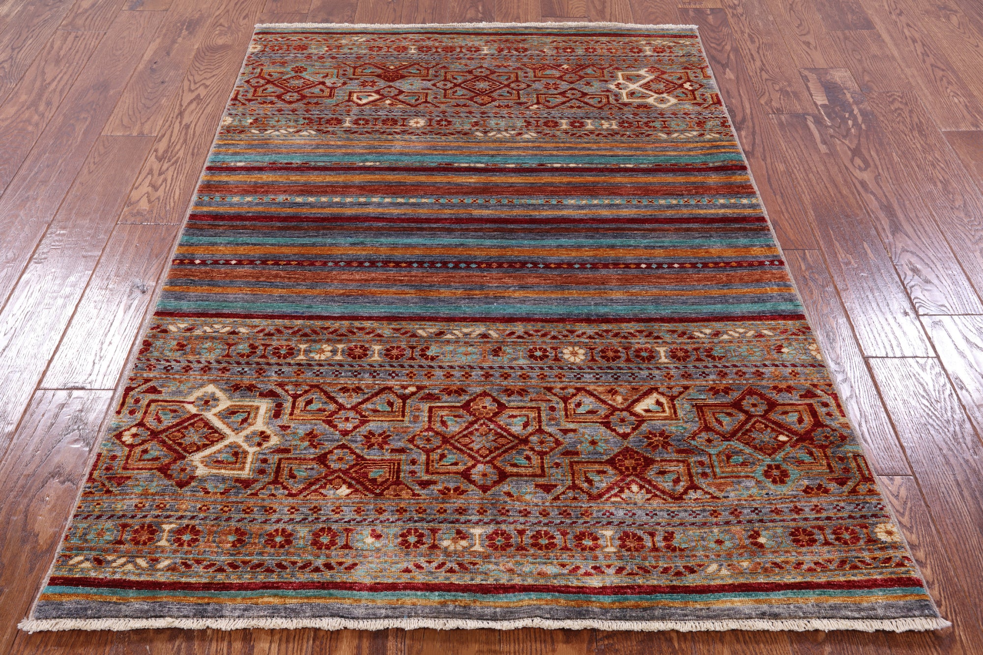 Khorjin Persian Gabbeh Hand Knotted Wool Rug - 3' 10" X 5' 6" - Golden Nile