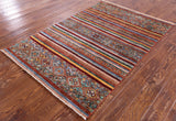 Khorjin Persian Gabbeh Handmade Wool Rug - 3' 11" X 5' 10" - Golden Nile