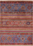 Khorjin Persian Gabbeh Handmade Wool Rug - 4' 1" X 5' 7" - Golden Nile