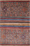 Khorjin Persian Gabbeh Handmade Wool Rug - 3' 5" X 4' 11" - Golden Nile