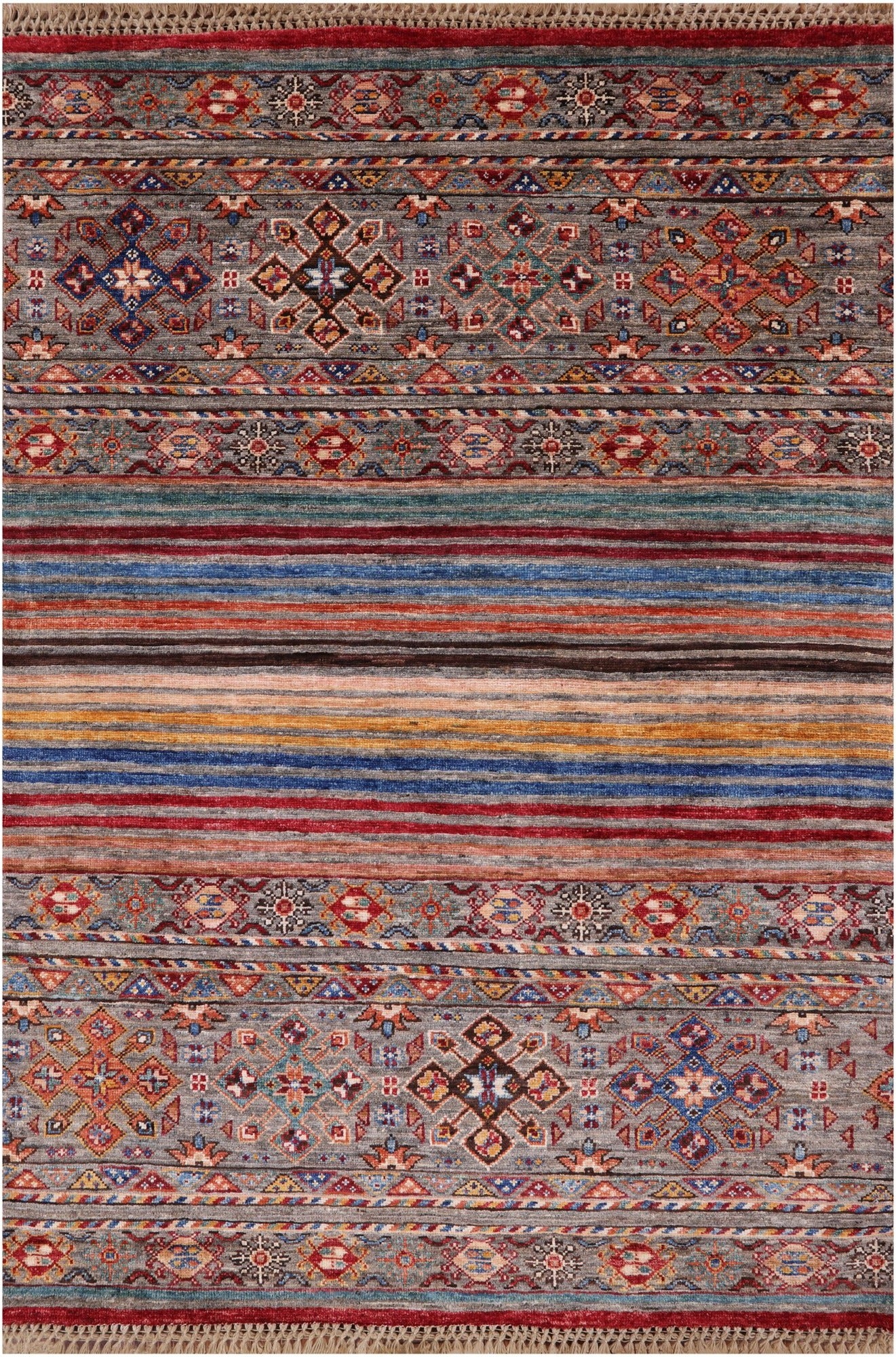 Khorjin Persian Gabbeh Handmade Wool Rug - 3' 5" X 4' 11" - Golden Nile