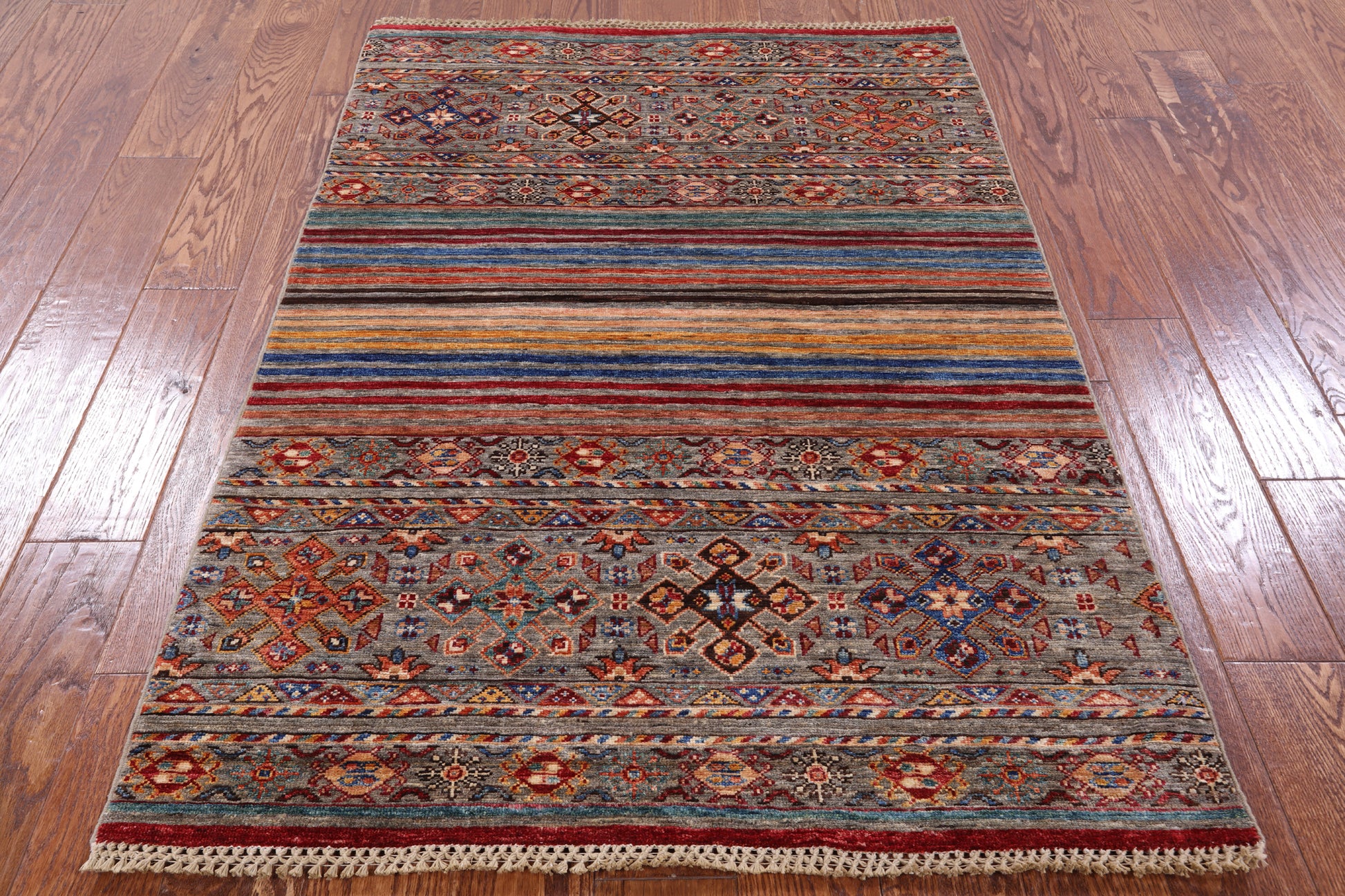Khorjin Persian Gabbeh Handmade Wool Rug - 3' 5" X 4' 11" - Golden Nile
