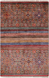 Khorjin Persian Gabbeh Hand Knotted Wool Rug - 3' 3" X 4' 11" - Golden Nile