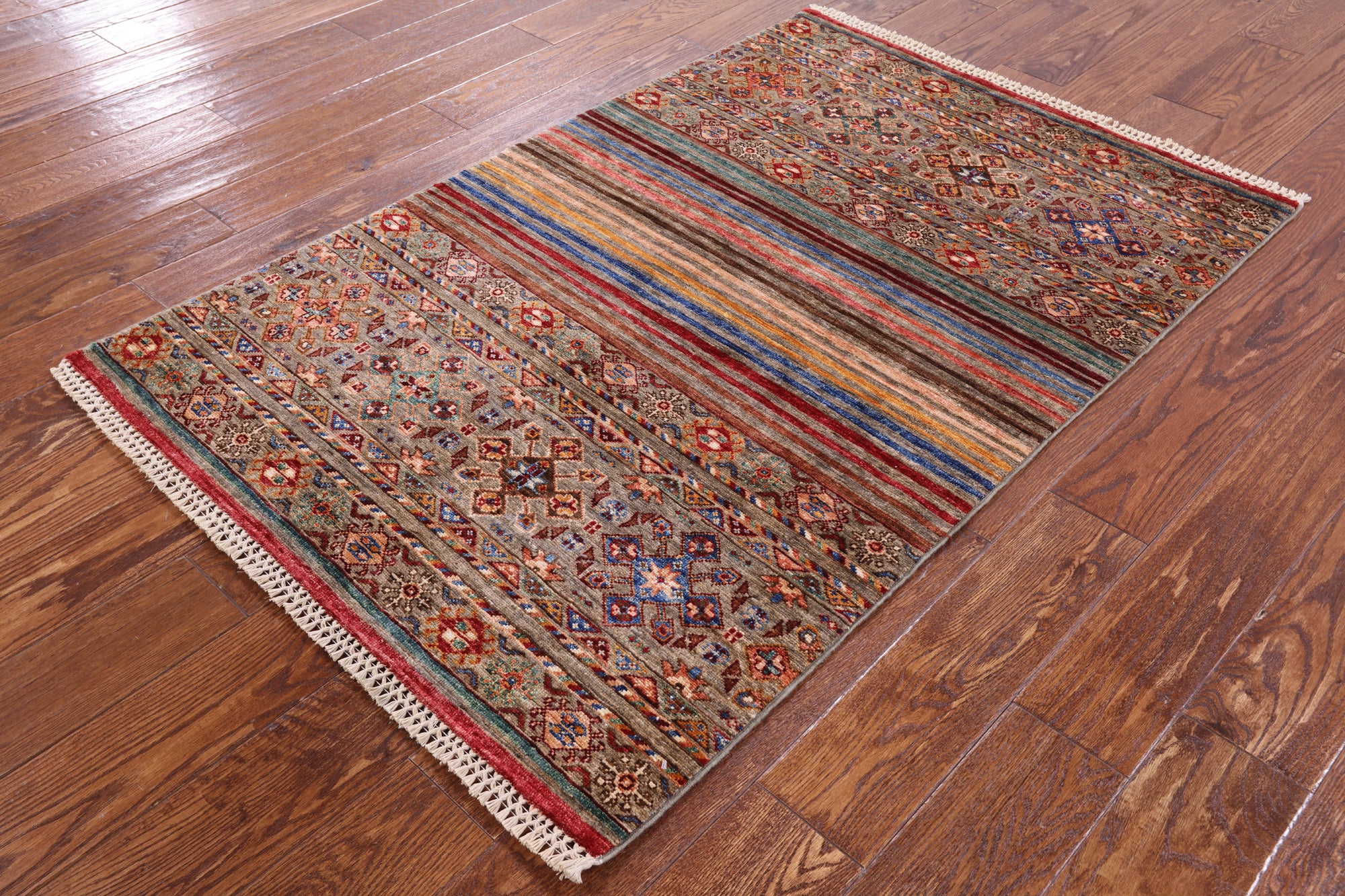Khorjin Persian Gabbeh Hand Knotted Wool Rug - 3' 3" X 4' 11" - Golden Nile