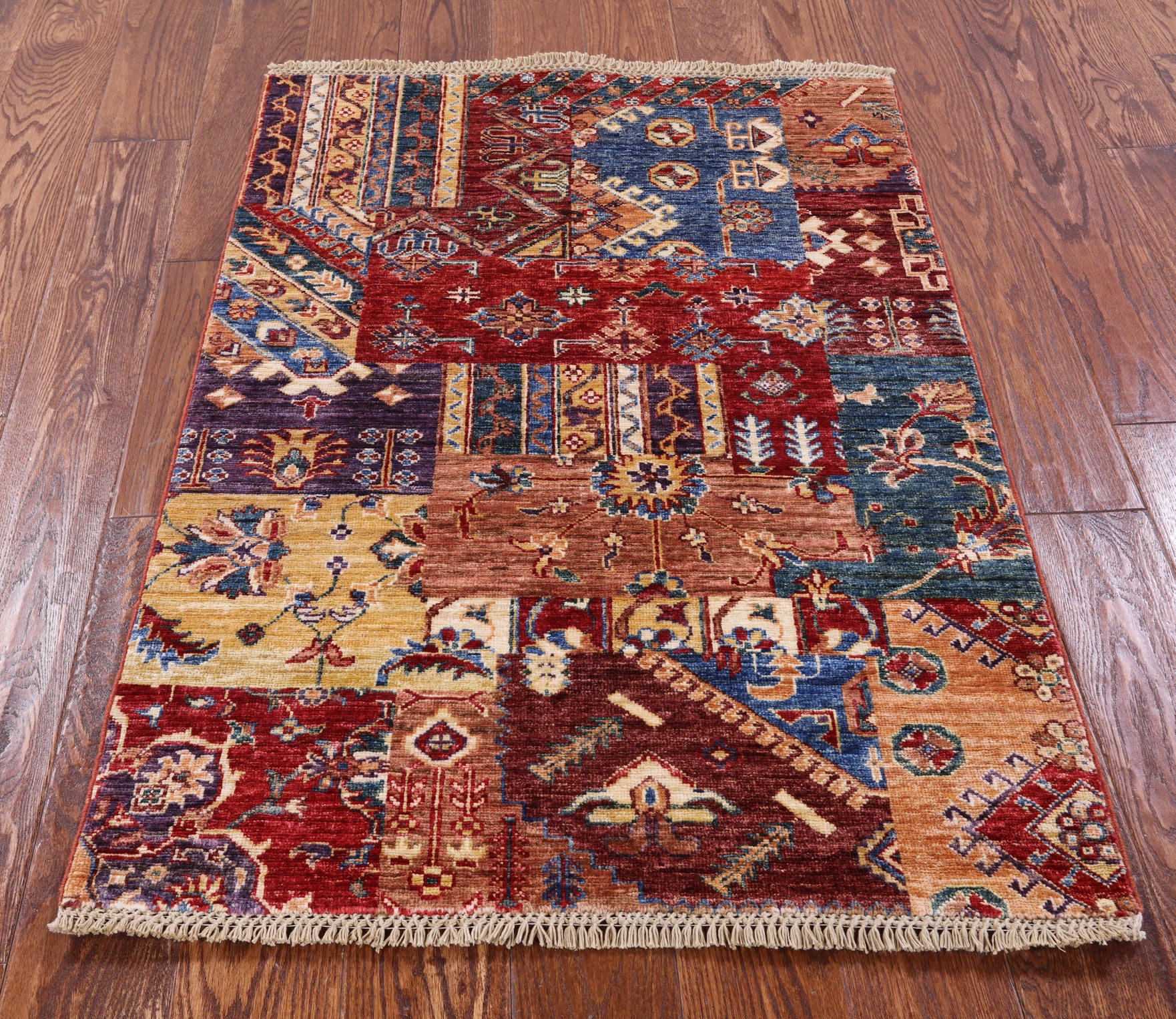Super Kazak Hand Knotted Wool Rug - 2' 9" X 3' 11" - Golden Nile