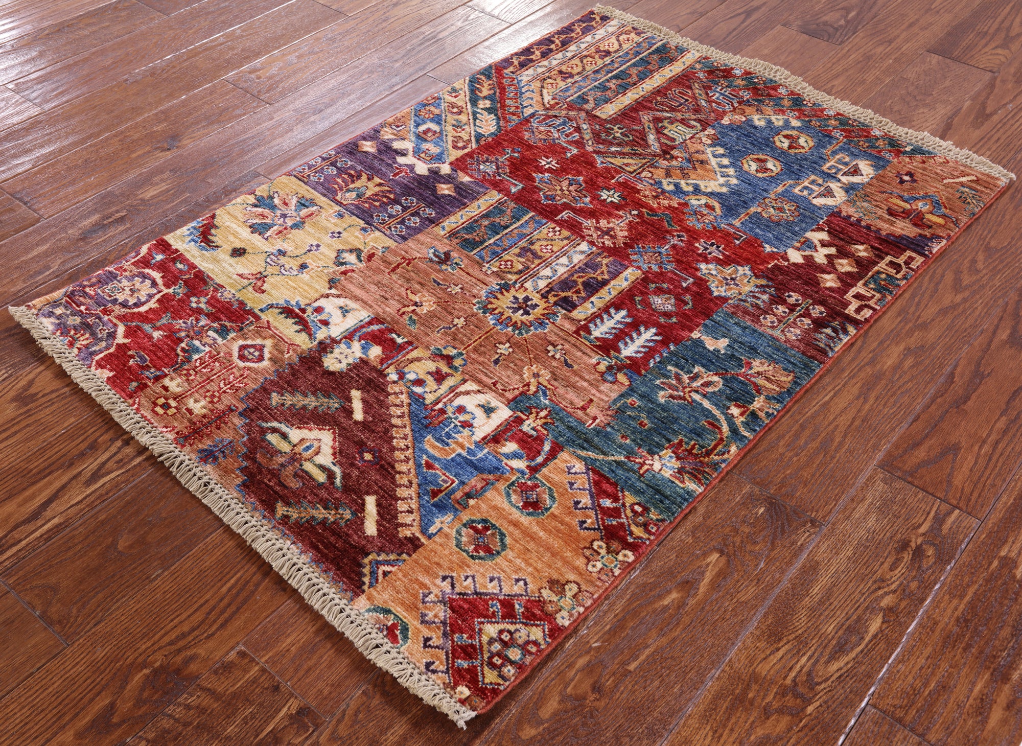 Super Kazak Hand Knotted Wool Rug - 2' 9" X 3' 11" - Golden Nile