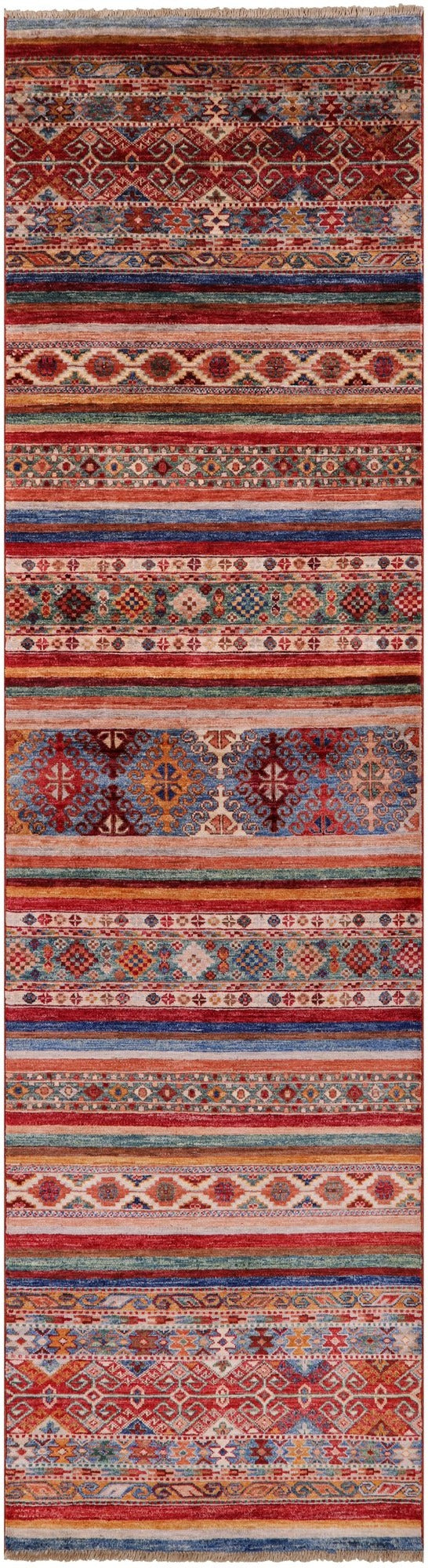 Khorjin Persian Gabbeh Hand Knotted Wool Runner Rug - 2' 7" X 9' 10" - Golden Nile