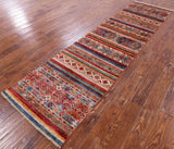 Khorjin Persian Gabbeh Hand Knotted Wool Runner Rug - 2' 7" X 9' 10" - Golden Nile