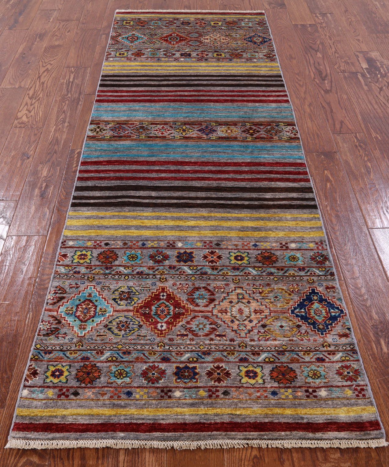 Khorjin Persian Gabbeh Handmade Wool Runner Rug - 2' 8" X 7' 10" - Golden Nile