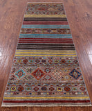 Khorjin Persian Gabbeh Handmade Wool Runner Rug - 2' 8" X 7' 10" - Golden Nile