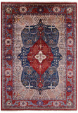 Blue Persian Tabriz Hand Knotted Wool Rug - 8' 9" X 11' 11" - Golden Nile