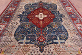 Blue Persian Tabriz Hand Knotted Wool Rug - 8' 9" X 11' 11" - Golden Nile